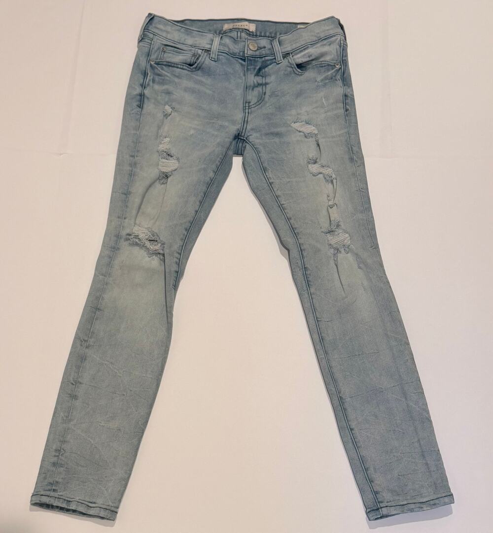 Pacsun Men's Stacked Skinny Jeans Light Wash Distressed Ripped Size 29 x 30